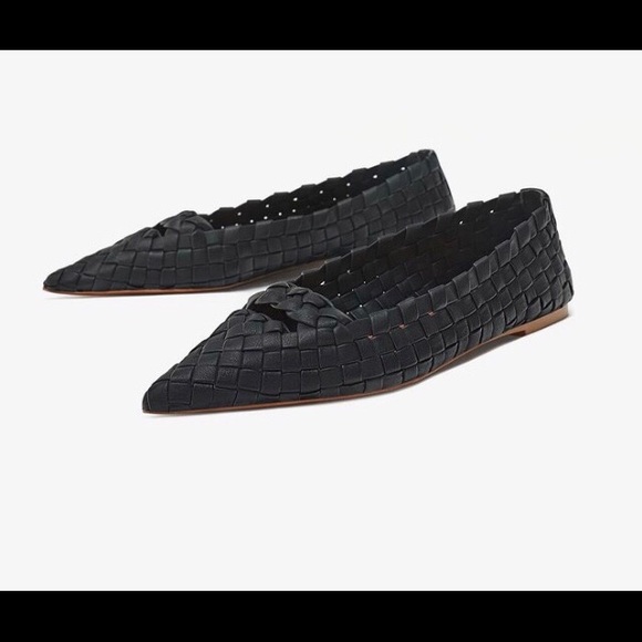Zara braided leather flats - Picture 1 of 5